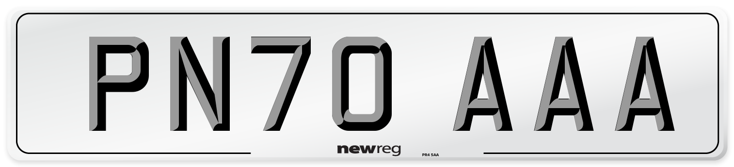 PN70 AAA Number Plate from New Reg